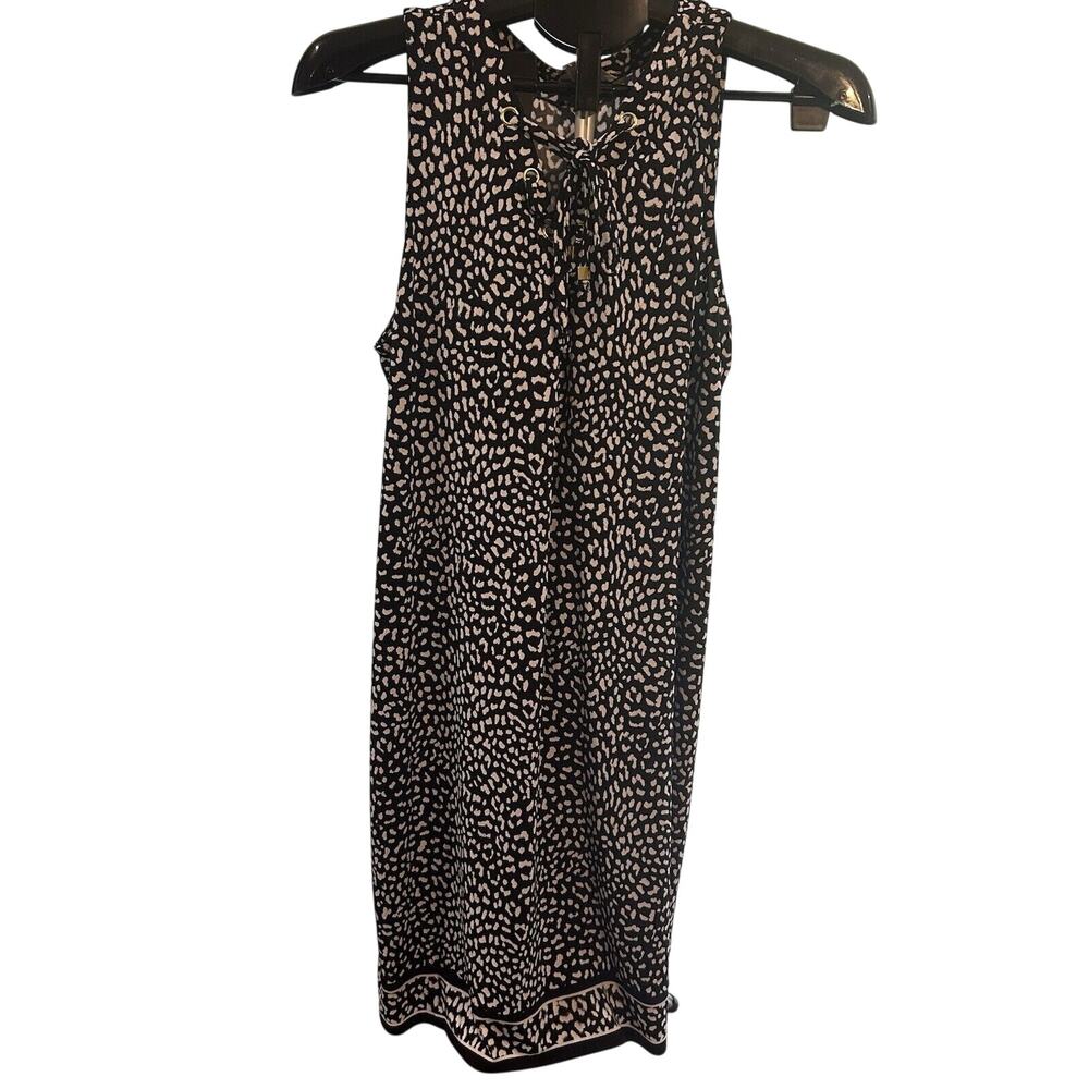 Michael Kors Women's size XL Black and White Leopard Print Shift Dress NWT